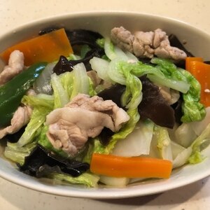 豚バラ肉と白菜の野菜炒め